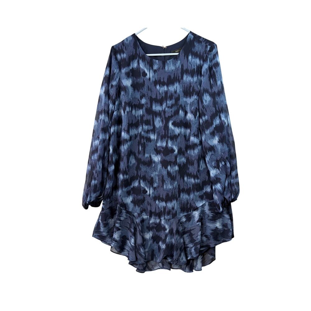 BCBGMAXAZRIA Pacific Blue “Cloud” Ruffle Hem Shift Dress – Size L - Picture 3 of 7